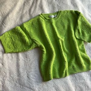 Green Textured Vintage Sweater